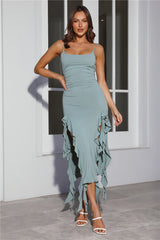 Send A Hint Midi Dress Sage