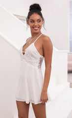 Floral Lace Dress in White