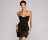 Striking In Satin Mini Dress