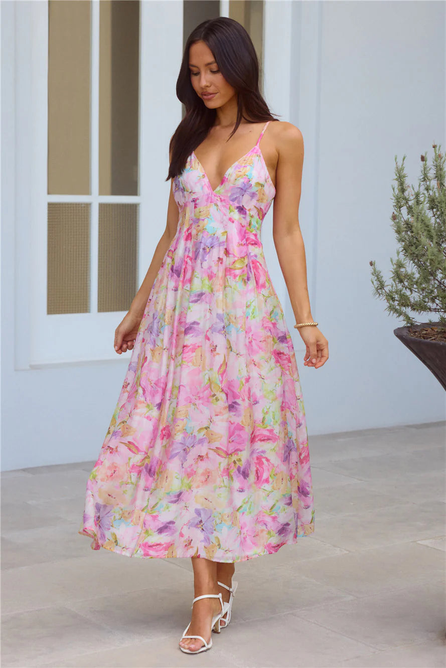 Tides Of Colour Midi Dress Print