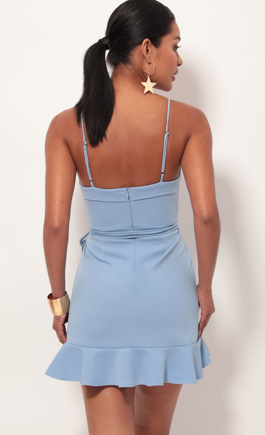 Ruffle Dress in Pastel Blue
