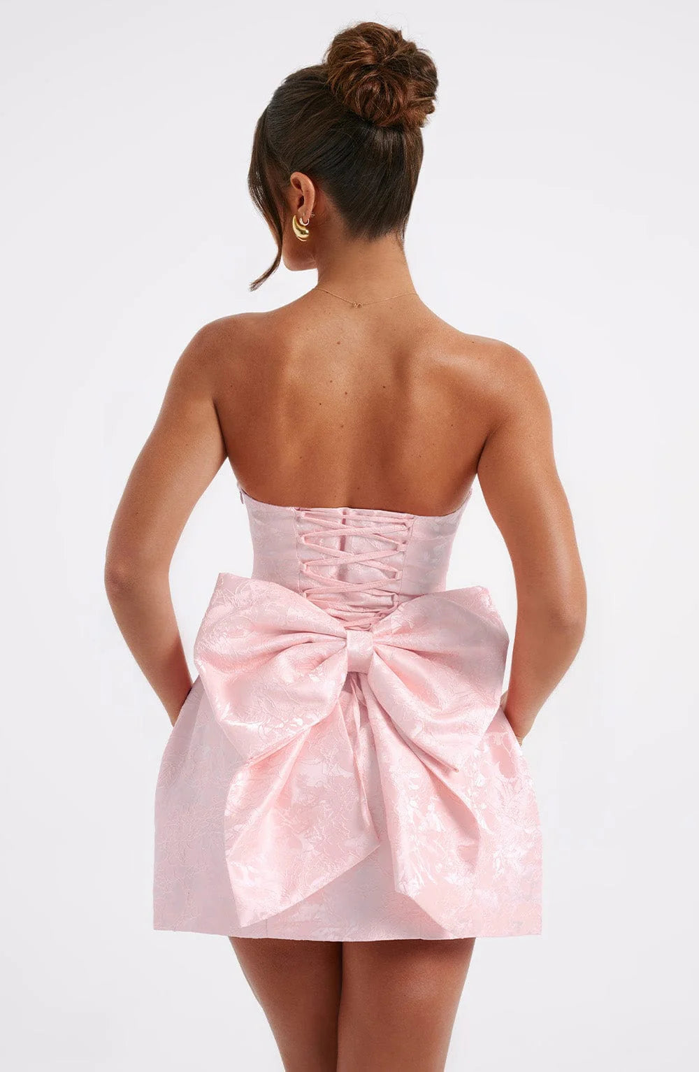 Elenora Mini Dress - BLUSH/IVORY