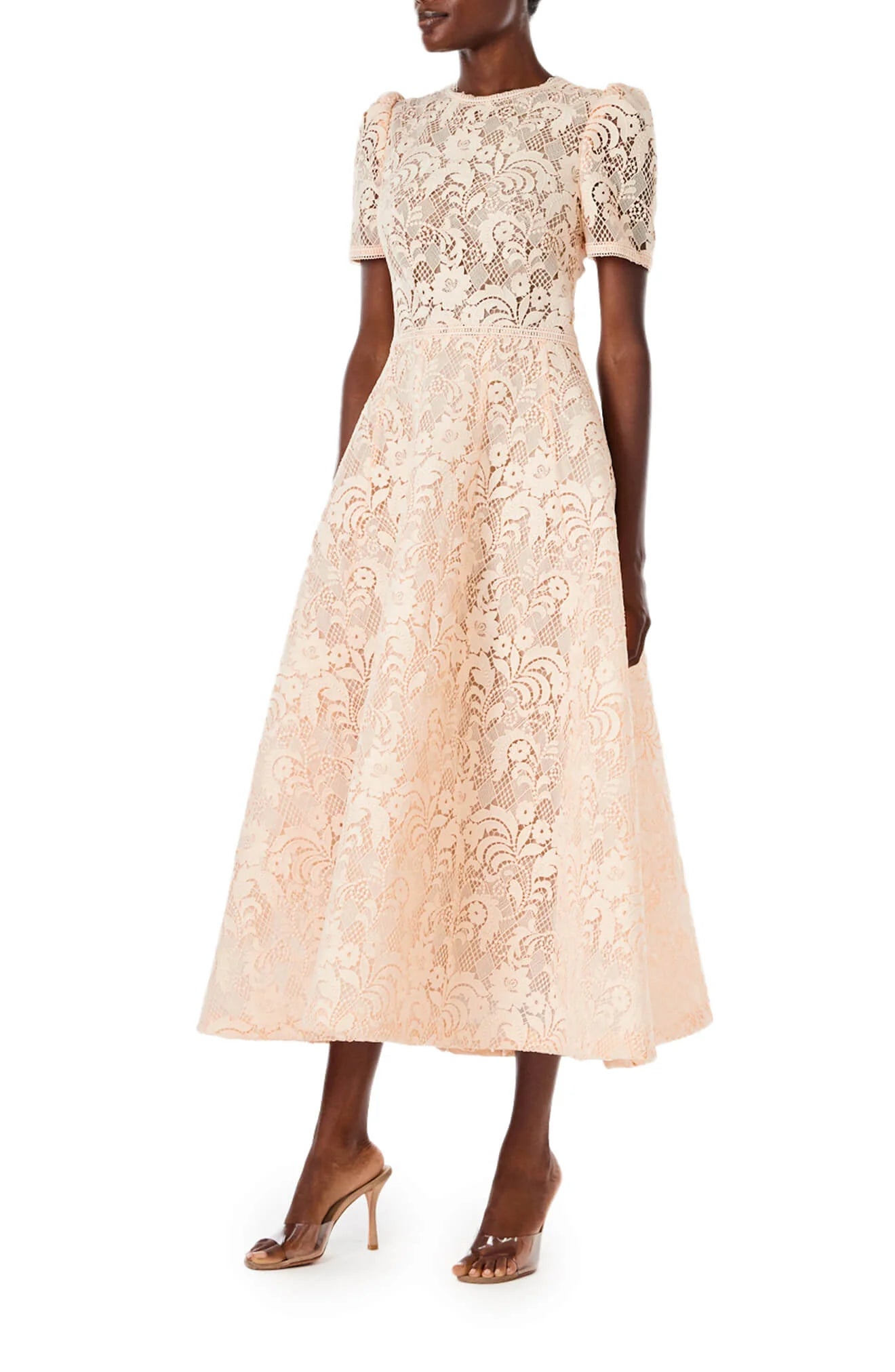 Short Sleeve Lace Cocktail Dress