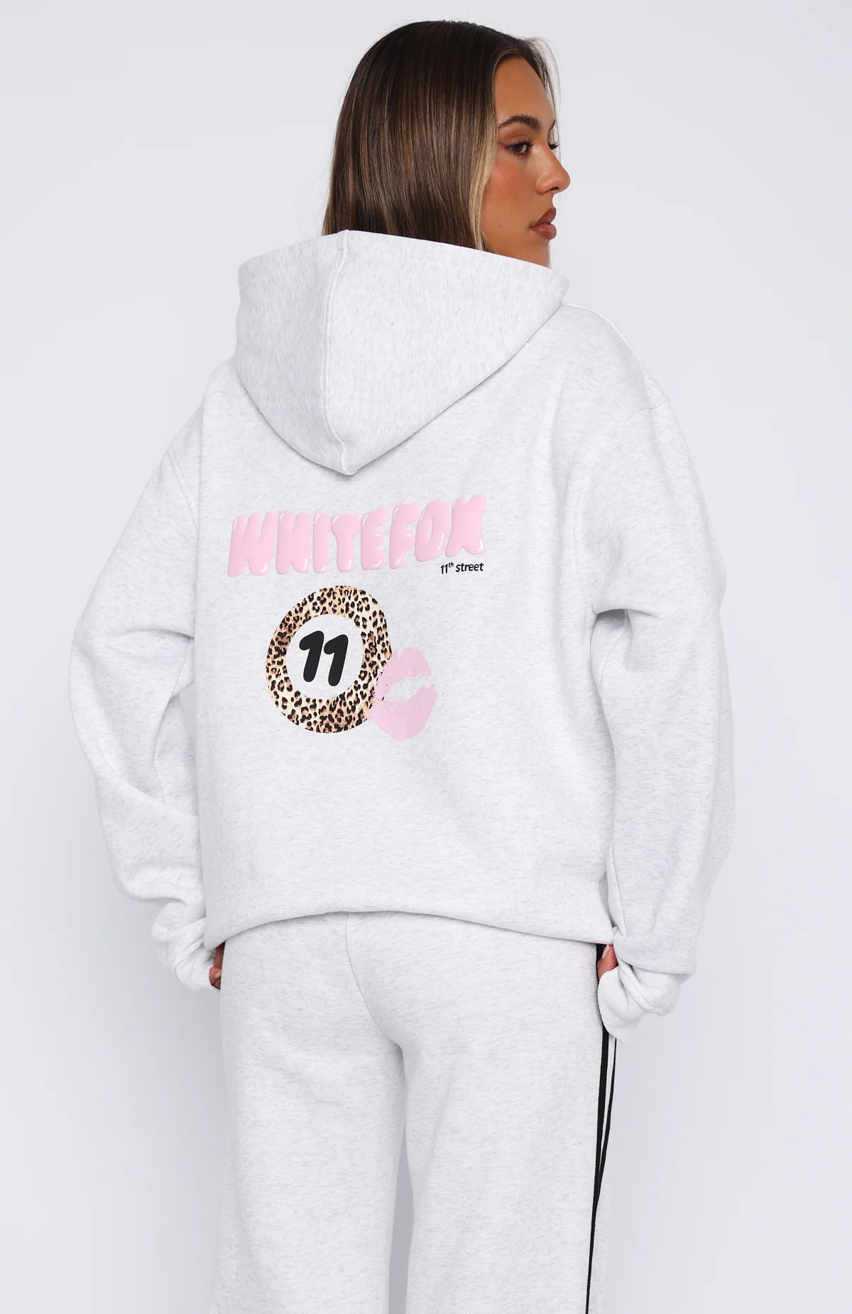 11th Street She's So Lucky Oversized Hoodie Leopard Splice