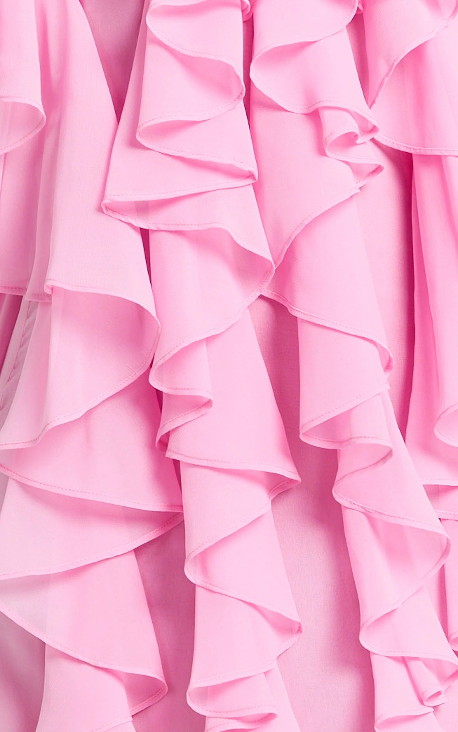 Carlson Mini Dress Halter Neck Ruffle Tiered Dress in Pink